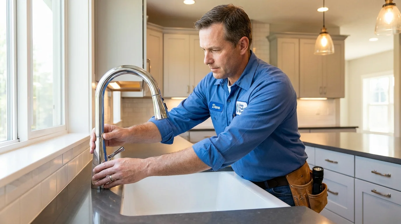 Kitchen faucet installation by Johns Plumbing LLC in Lares