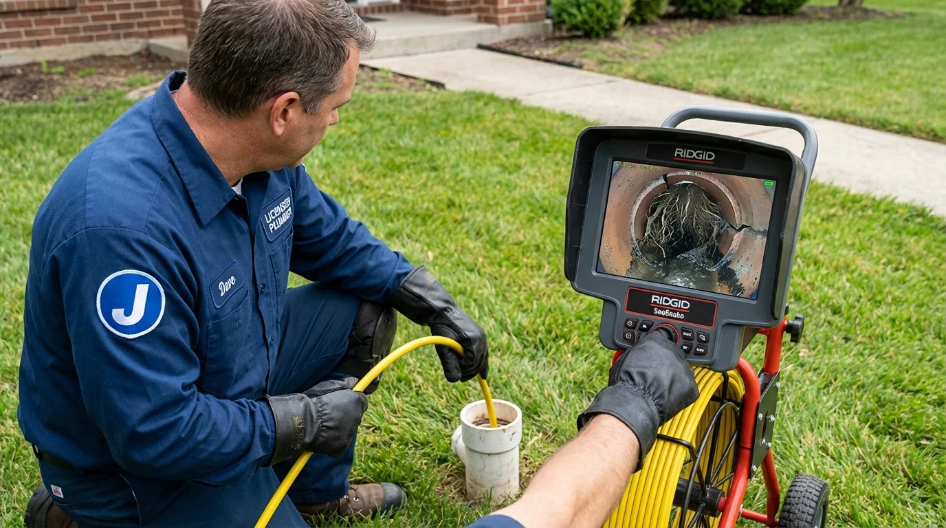 Sewer camera inspection being performed by Johns Plumbing LLC in Lares