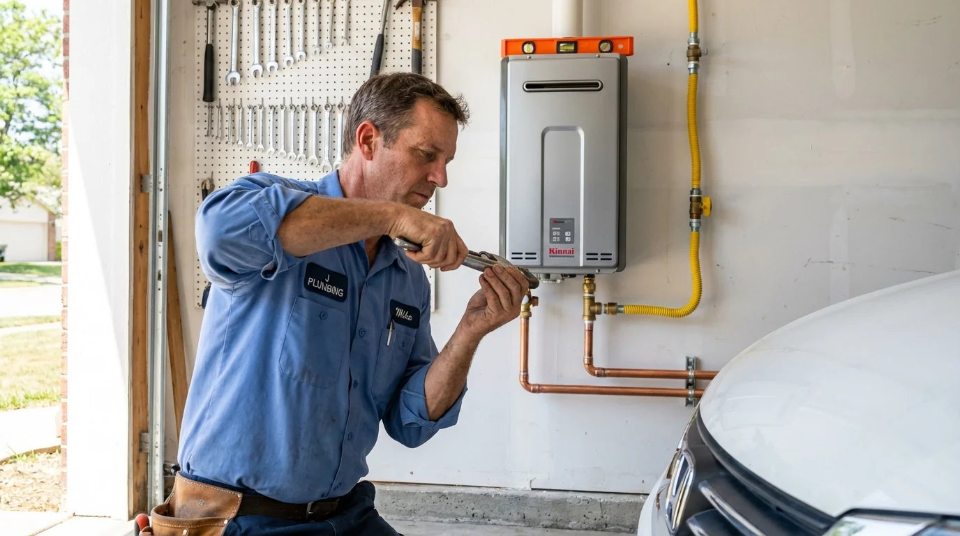 Tankless water heater installation by a Johns Plumbing LLC plumber in Lares